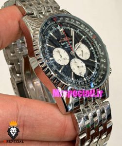 ساعت مردانه برایتلینگ نوی تایمر کرنوگراف بند استیل صفحه مشکی Breitling Navitimer 021727 