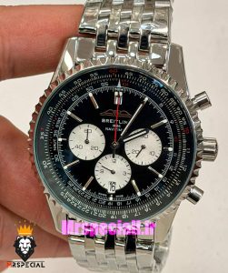 ساعت مردانه برایتلینگ نوی تایمر کرنوگراف بند استیل صفحه مشکی Breitling Navitimer 021727 