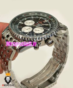 ساعت مردانه برایتلینگ نوی تایمر کرنوگراف بند استیل صفحه مشکی Breitling Navitimer 021727 