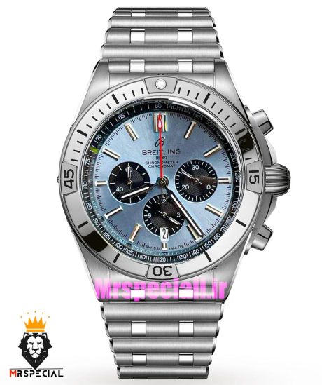 ساعت مچی مردانه برایتلینگ بند استیل کرنوگراف صفحه ابی BREITLING 01237