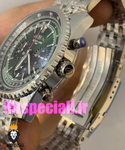 ساعت برایتلینگ مدل نوی تایمر مردانه بند استیل کرنوگراف صفحه سبز Breitling Navitimer 020815