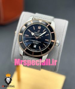 ساعت برایتلینگ مردانه اتوماتیک بند استیل حصیری صفحه مشکی Breitling Super Ocean 020954 