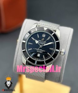 ساعت برایتلینگ مردانه اتوماتیک بند استیل حصیری صفحه مشکی Breitling Super Ocean 020955 