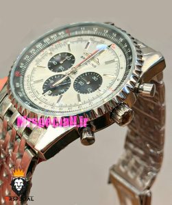 ساعت مردانه برایتلینگ نوی تایمر کرنوگراف بند استیل صفحه طوسی Breitling Navitimer 021725 