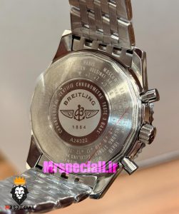 ساعت مردانه برایتلینگ نوی تایمر کرنوگراف بند استیل صفحه طوسی Breitling Navitimer 021725 