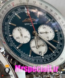 ساعت برایتلینگ مدل نوی تایمر مردانه بند استیل کرنوگراف صفحه ابی Breitling Navitimer 020816 