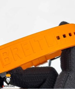 ساعت مچی مردانه برایتلینگ کرنوگراف مشکی بند رابر نارنجی BREITLING 021728 