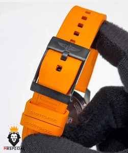 ساعت مچی مردانه برایتلینگ کرنوگراف مشکی بند رابر نارنجی BREITLING 021728 