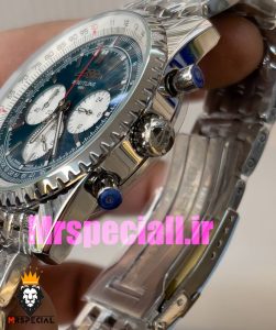 ساعت برایتلینگ مدل نوی تایمر مردانه بند استیل کرنوگراف صفحه ابی Breitling Navitimer 020816 