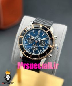 ساعت برایتلینگ مردانه کرنوگراف بند رابر مشکی قاب رزگلد صفحه ابی Breitling Super Ocean 020960 