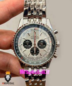 ساعت مردانه برایتلینگ نوی تایمر کرنوگراف بند استیل صفحه طوسی Breitling Navitimer 021725 
