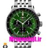ساعت برایتلینگ مدل نوی تایمر مردانه بند استیل کرنوگراف صفحه سبز Breitling Navitimer 020815