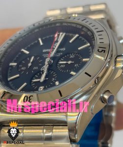 ساعت برایتلینگ مردانه بند استیل کرنوگراف صفحه ابی BREITLING chronomat 020822