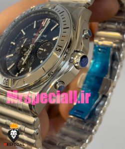 ساعت برایتلینگ مردانه بند استیل کرنوگراف صفحه ابی BREITLING chronomat 020822