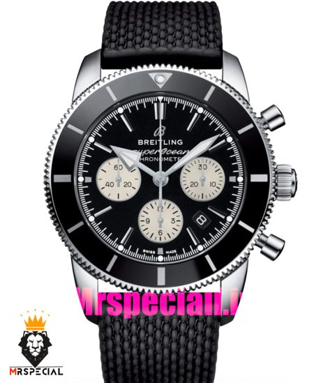 ساعت برایتلینگ مردانه کرنوگراف بند رابر مشکی صفحه مشکی Breitling Super Ocean 020961