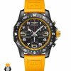 ساعت مچی مردانه برایتلینگ کرنوگراف مشکی بند رابر زرد BREITLING 01591