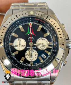 ساعت برایتلینگ مردانه بند استیل کرنوگراف لیمیتد صفحه مشکی BREITLING chronomat P.A.N Limited 020821 