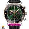 ساعت برایتلینگ مردانه کرنوگراف بند رابر مشکی قاب رزگلد صفحه سبز Breitling Super Ocean 020959