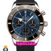 ساعت برایتلینگ مردانه کرنوگراف بند رابر مشکی قاب رزگلد صفحه ابی Breitling Super Ocean 020960