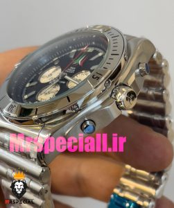 ساعت برایتلینگ مردانه بند استیل کرنوگراف لیمیتد صفحه مشکی BREITLING chronomat P.A.N Limited 020821 