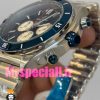 ساعت برایتلینگ مردانه بند استیل کرنوگراف صفحه ابی کاربنی BREITLING chronomat 020820