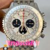 ساعت برایتلینگ مدل نوی تایمر مردانه بند استیل کرنوگراف صفحه سفید Breitling Navitimer 020817