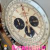 ساعت برایتلینگ مدل نوی تایمر مردانه بند استیل کرنوگراف صفحه سفید Breitling Navitimer 020817