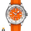 ساعت برایتلینگ مردانه اتوماتیک بند رابر نارنجی صفحه نارنجی Breitling Super Ocean 02012