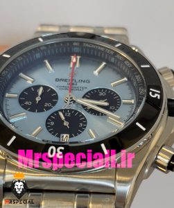 ساعت برایتلینگ مردانه بند استیل کرنوگراف صفحه ابی BREITLING chronomat 020819 