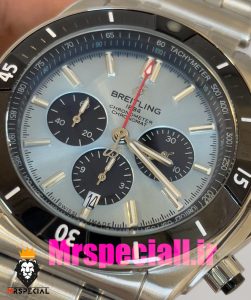 ساعت برایتلینگ مردانه بند استیل کرنوگراف صفحه ابی BREITLING chronomat 020819 