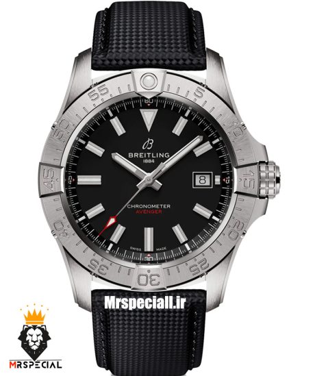 ساعت برایتلینگ مردانه اتوماتیک بند برزنتی مشکی صفحه مشکی Breitling Avenger 021257