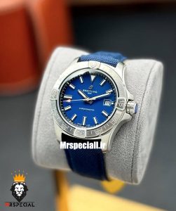 ساعت برایتلینگ مردانه اتوماتیک بند برزنتی ابی صفحه ابی Breitling Avenger 021258 