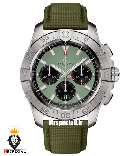 ساعت برایتلینگ مردانه کرنوگراف بند برزنتی سبز صفحه سبز Breitling Avenger 021261
