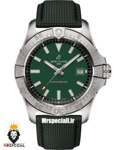 ساعت برایتلینگ مردانه اتوماتیک بند برزنتی سبز صفحه سبز Breitling Avenger 021259 