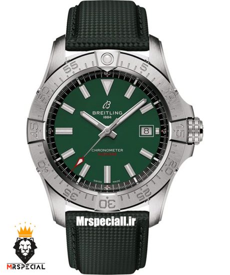 ساعت برایتلینگ مردانه اتوماتیک بند برزنتی سبز صفحه سبز Breitling Avenger 021259