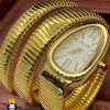 ساعت زنانه بولگاری ماری دستبندی طلایی صفحه سفید BVLGARI SERPENTI TUBOGAS 2344