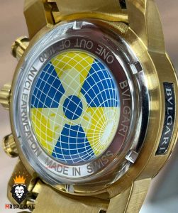 ساعت بولگاری مردانه طلایی کرنوگراف صفحه طلایی BVLGARI 01145