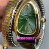 ساعت بولگاری زنانه مدل ماری تک دور استیل دورنگ طلایی صفحه سبز BVLGARI SERPENTI TUBOGAS 021352