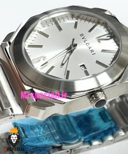 ساعت بولگاری مردانه مدل اکتو کوارتز استیل صفحه سفید BVLGARI Octo 021380 