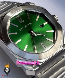 ساعت بولگاری مردانه مدل اکتو کوارتز استیل صفحه سبز BVLGARI Octo 021379 