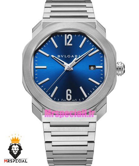 ساعت بولگاری مردانه مدل اکتو کوارتز استیل صفحه ابی BVLGARI Octo 021382
