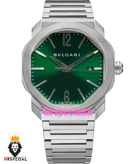 ساعت بولگاری مردانه مدل اکتو کوارتز استیل صفحه سبز BVLGARI Octo 021379