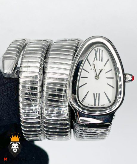ساعت مچی زنانه بولگاری ماری دستبندی استیل BVLGARI SERPENTI TUBOGAS 01646