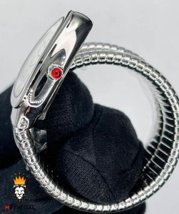 ساعت مچی زنانه بولگاری ماری دستبندی استیل صفحه سبز BVLGARI SERPENTI 0951