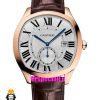 ساعت کارتیه درایو مردانه اتوماتیک رزگلد بند چرم قهوه ای صفحه سفید Cartier Drive de Cartier 021641