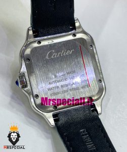 ساعت کارتیه مردانه مدل دسانتوس اتوماتیک بند چرم سبز صفحه سبز 021450 Cartier Santos de 