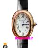 ساعت کارتیه زنانه مدل بایگنور بند چرم مشکی قاب رزگلد صفحه سفید 021541 Cartier Baignoire