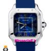 ساعت کارتیه مردانه مدل دسانتوس اتوماتیک بند چرم ابی صفحه ابی 021451 Cartier Santos de