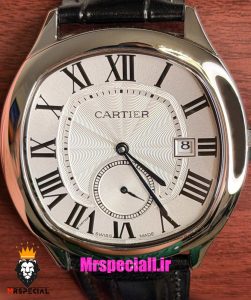 ساعت کارتیه درایو مردانه اتوماتیک بند چرم مشکی صفحه سفید Cartier Drive de Cartier 021639