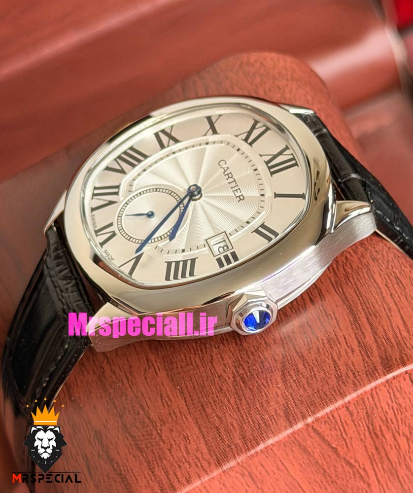 ساعت کارتیه درایو مردانه اتوماتیک بند چرم مشکی صفحه سفید Cartier Drive de Cartier 021639